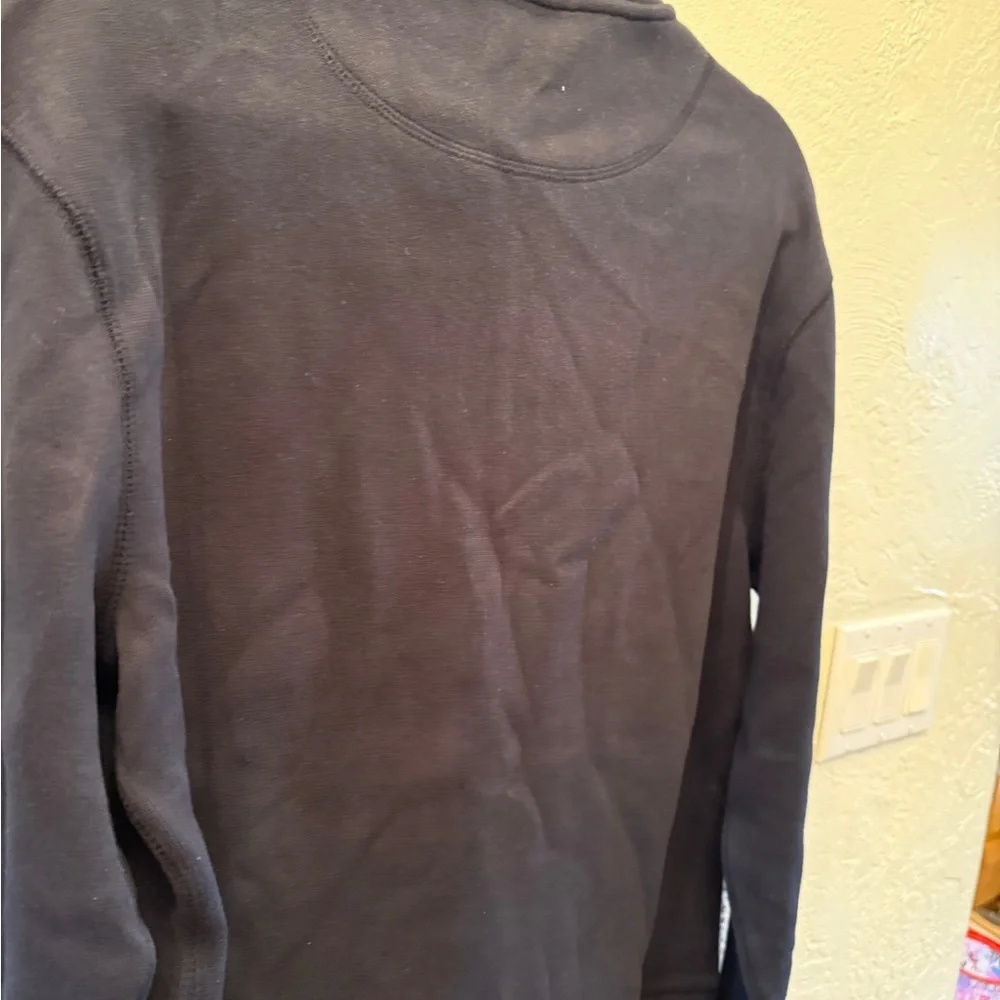 Banana Republic Men's Quarter Zip Pullover - Black Long Sleeve Sweatshirt NEW